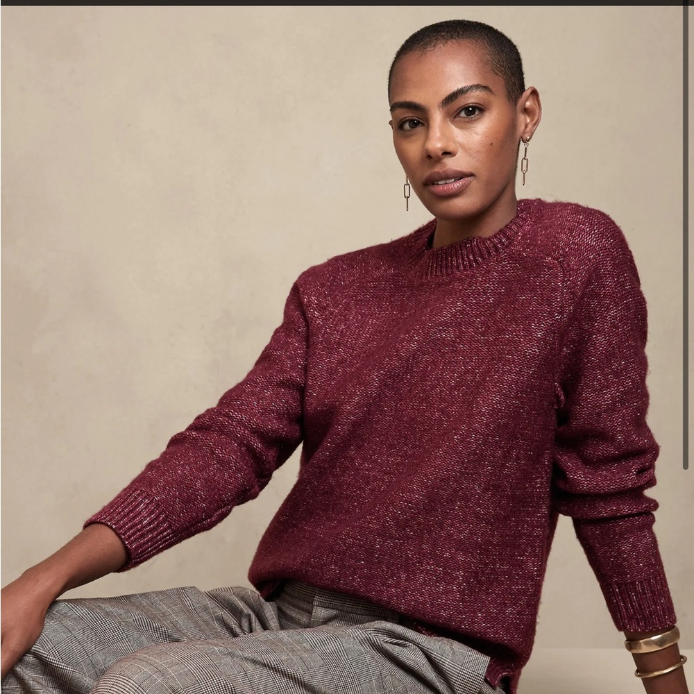 BANANA REPUBLIC DARK CHERRY PULLOVER SWEATER SIZE MEDIUM